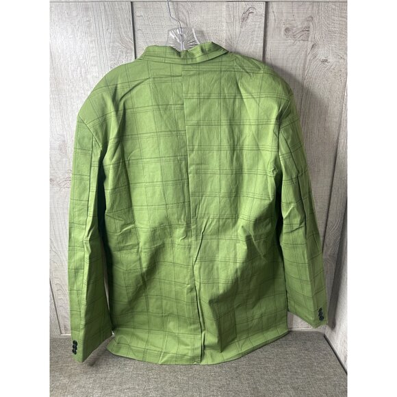Mens Green Slim Fit Lightweight Casual Blazer Classic Sport Coat Jacket 3XL - Picture 2 of 6